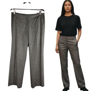 Escada Virgin Wool Silk Dress Pants High Rise WIde Leg SIze 40 (M)